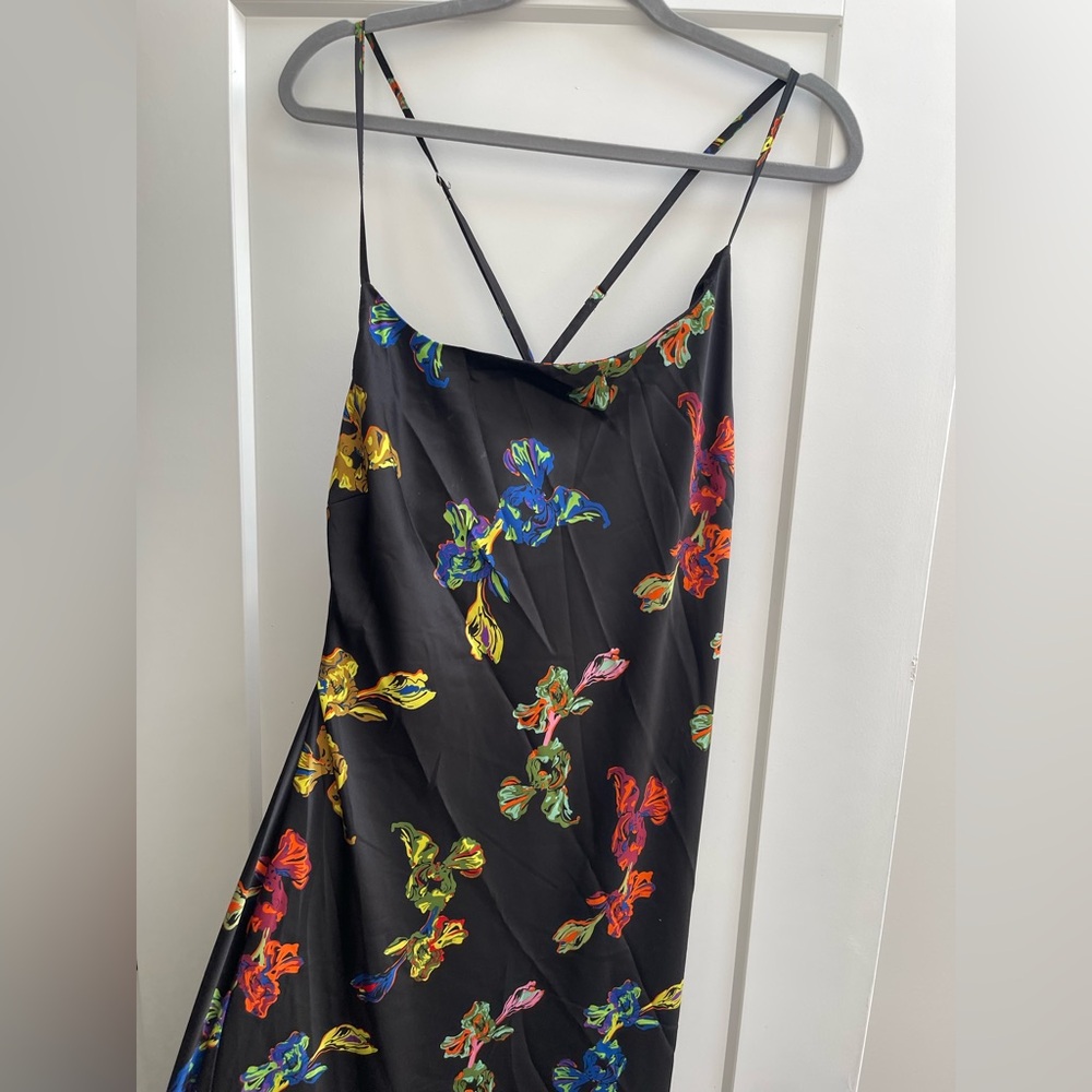 Nasty Gal Black Maxi Dress with Colorful Floral Print
